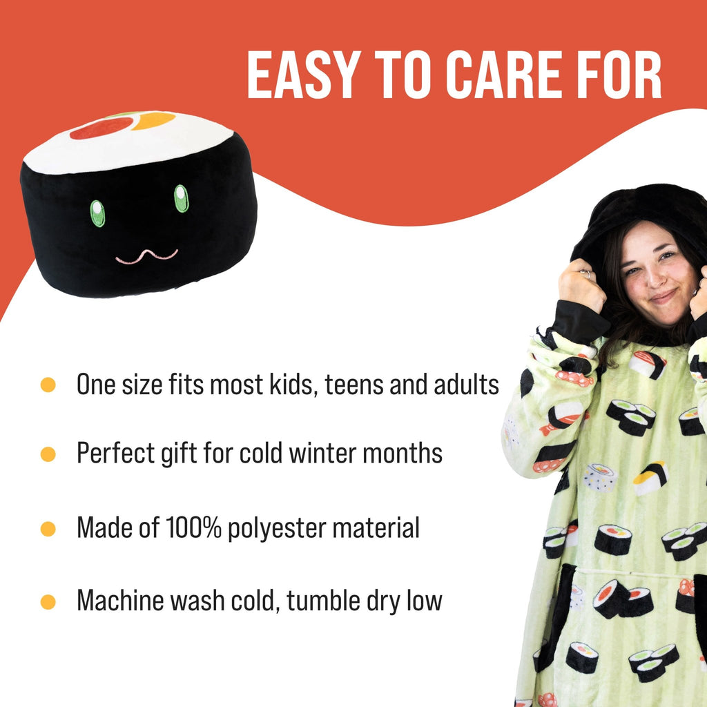 Plushible.comSnugiblesSushi Snugible | Blanket Hoodie & Pillow