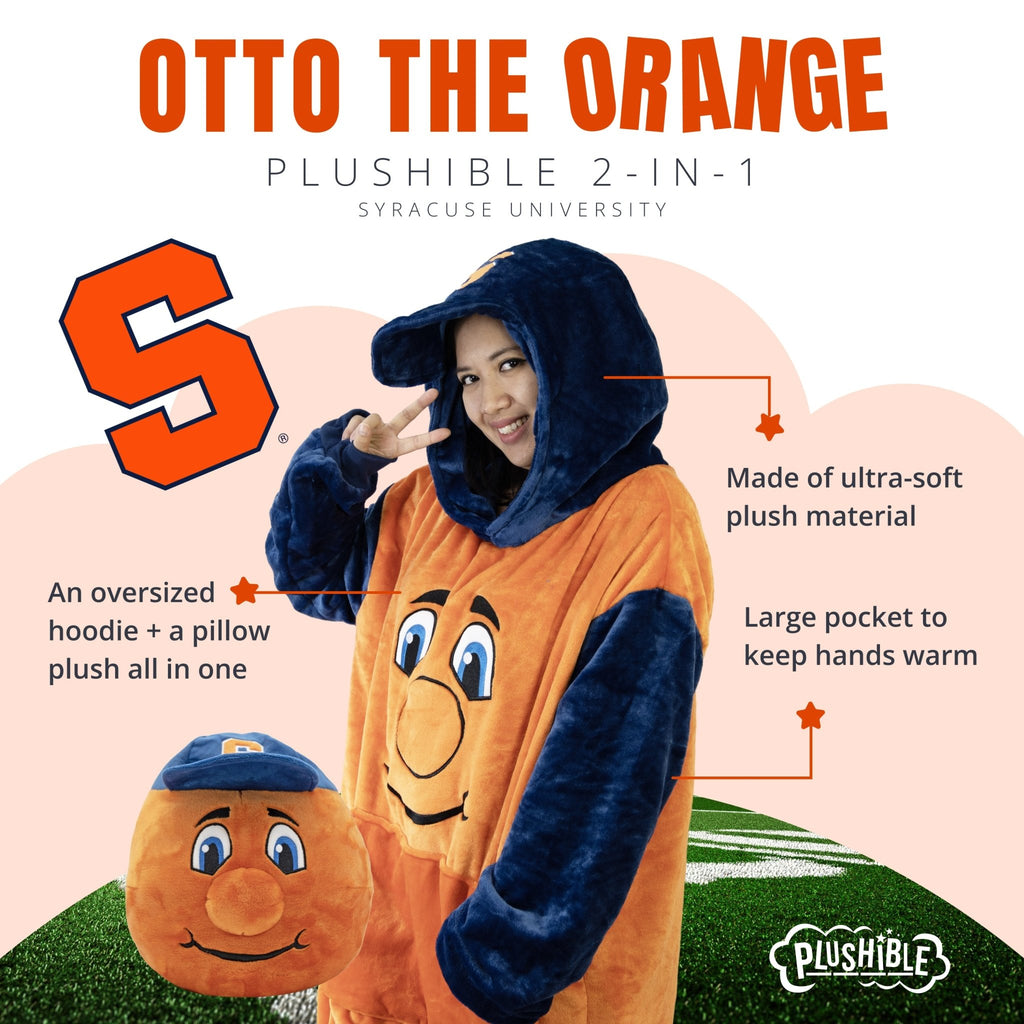 Plushible.comSnugiblesSyracuse University Otto the Orange Snugible | Blanket Hoodie & Pillow