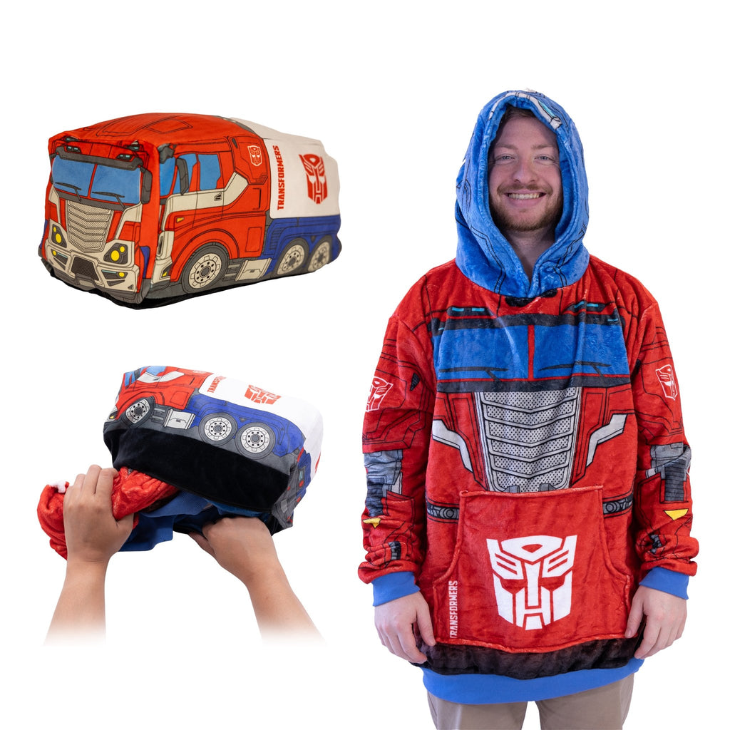 Plushible.comSnugiblesTransformers Optimus Prime Adult Snugible | Blanket Hoodie & Pillow