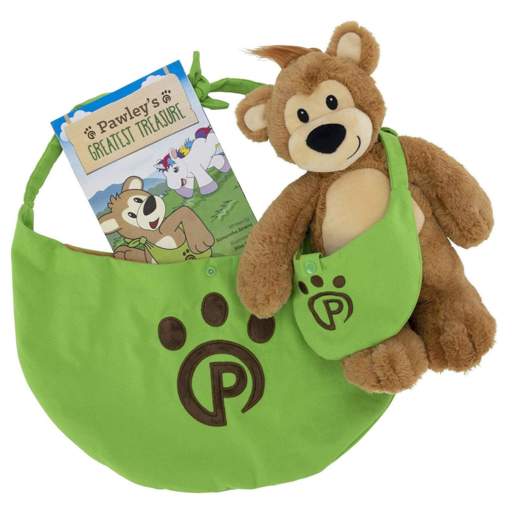 Plushible.com Pawley Bear w/ Storybook and Adventure Bag