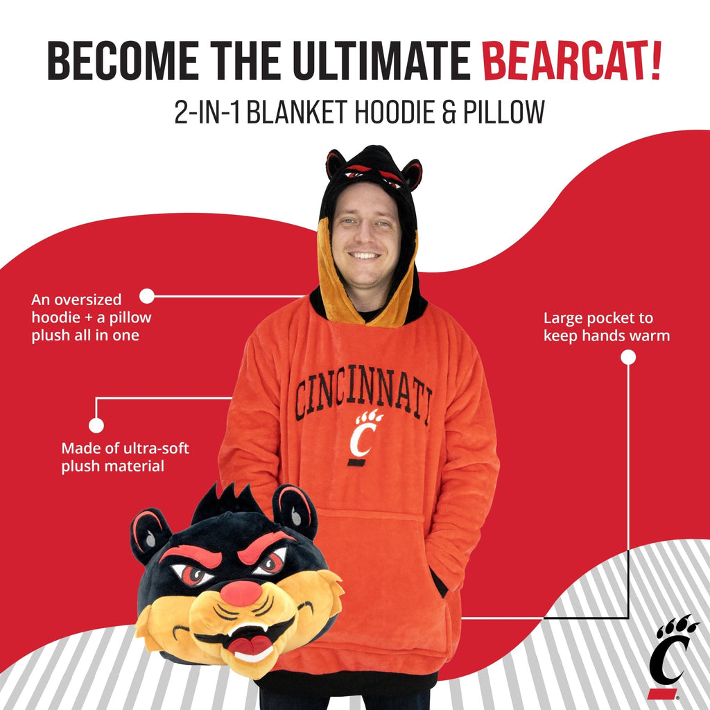 Plushible.comSnugiblesUniversity of Cincinnati Bearcats Snugible | Blanket Hoodie & Pillow