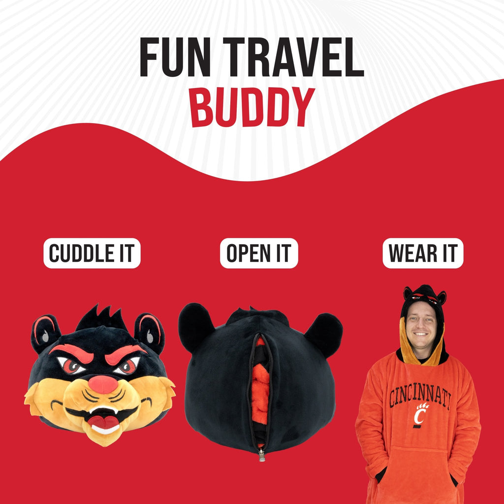 Plushible.comSnugiblesUniversity of Cincinnati Bearcats Snugible | Blanket Hoodie & Pillow