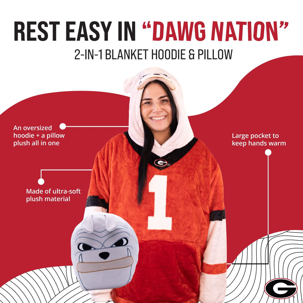 Plushible.comSnugiblesUniversity of Georgia Bulldog Snugible | Blanket Hoodie & Pillow