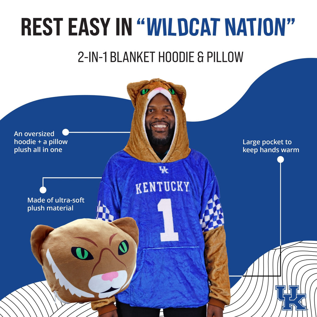 Plushible.comSnugiblesUniversity of Kentucky Wildcat Snugible 2 - in - 1 Blanket Hoodie & Pillow