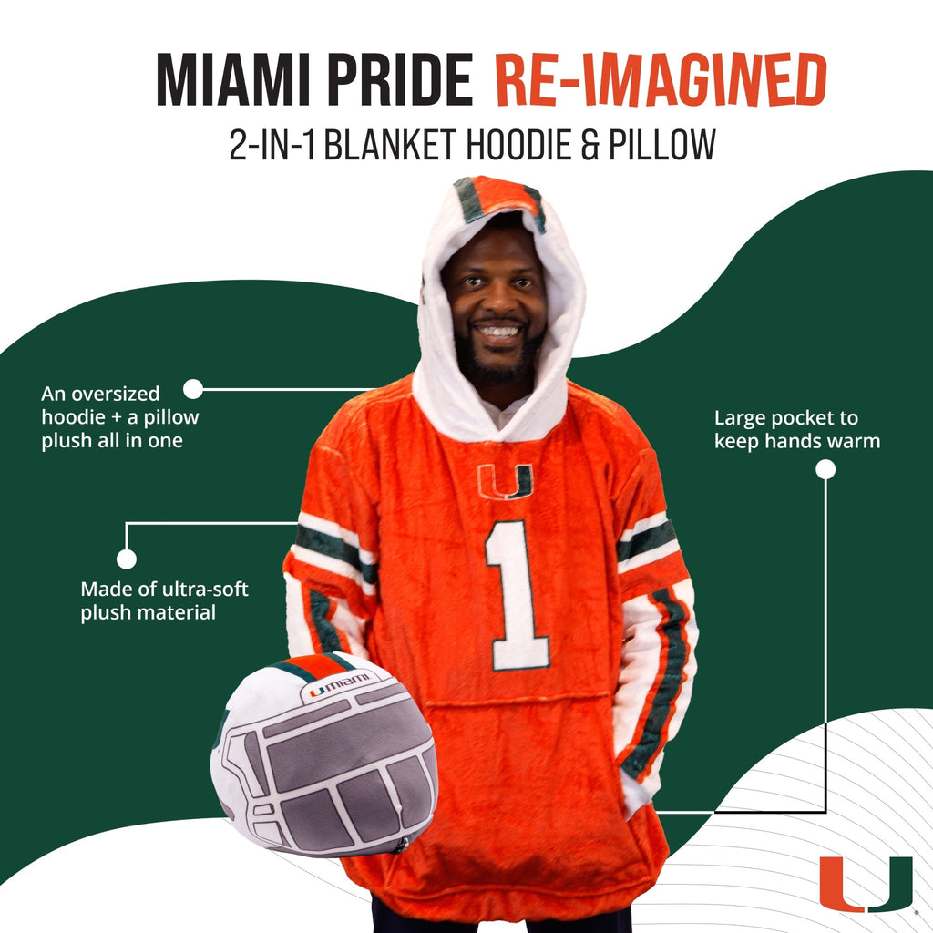 Plushible.comSnugiblesUniversity of Miami Helmet Snugible | Blanket Hoodie & Pillow