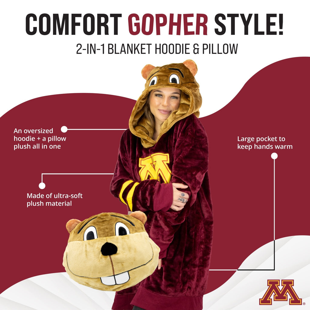 Plushible.comSnugiblesUniversity of Minnesota Gophers Snugible | Blanket Hoodie & Pillow