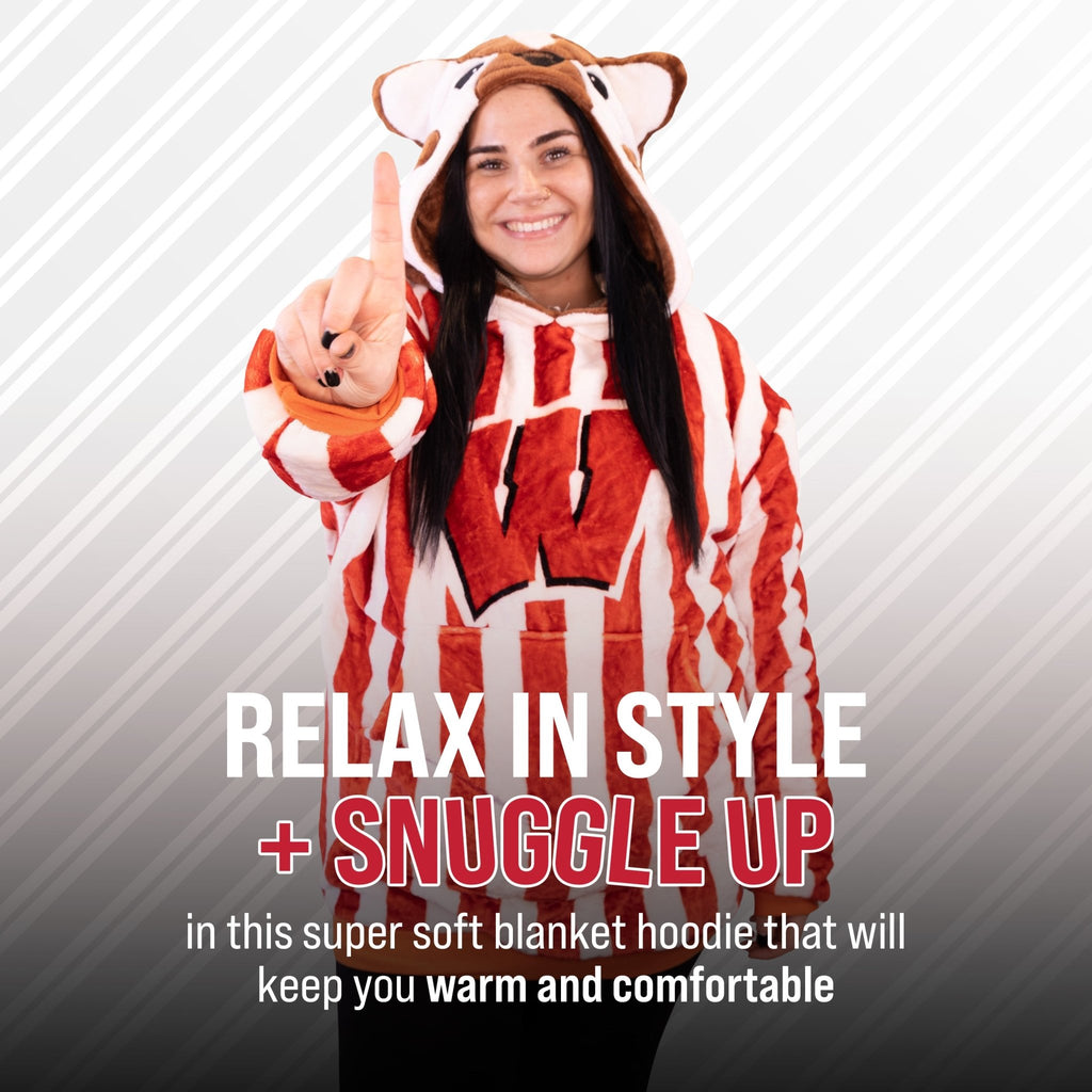 Plushible.comSnugiblesUniversity of Wisconsin Bucky the Badger Snugible | Blanket Hoodie & Pillow