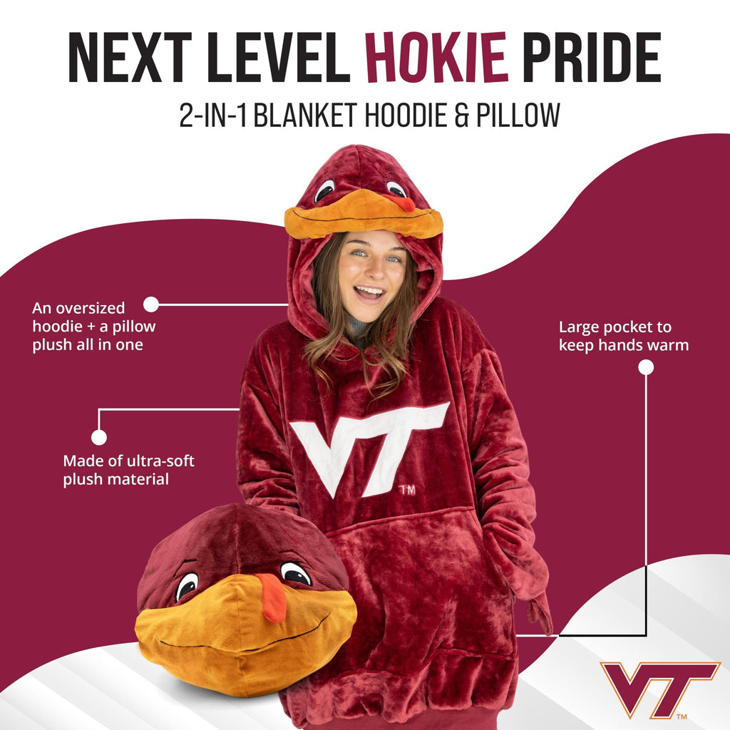 Plushible.comSnugiblesVirginia Tech Hokie Snugible | Blanket Hoodie & Pillow