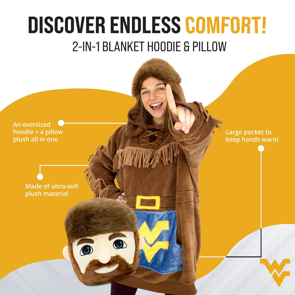 Plushible.comSnugiblesWest Virginia University Mountaineer Snugible | Blanket Hoodie & Pillow