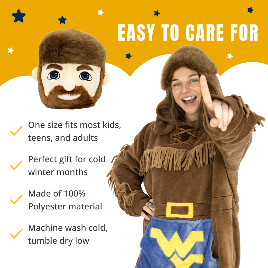 Plushible.comSnugiblesWest Virginia University Mountaineer Snugible | Blanket Hoodie & Pillow