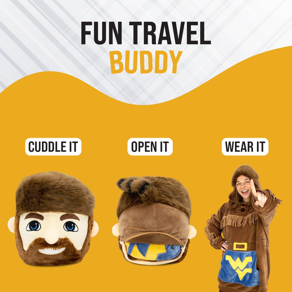 Plushible.comSnugiblesWest Virginia University Mountaineer Snugible | Blanket Hoodie & Pillow