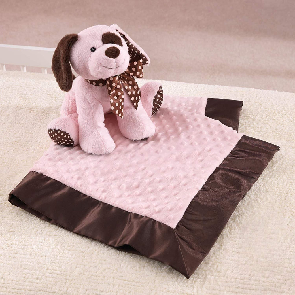 Plushible Plush "Winky" the 10.5in Pink Plush Puppy and Blanket Set by KidKraft