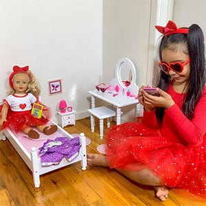 Playtime by Eimmie 18 Inch Doll Valentines Day Outfit with Matching Child Outfit