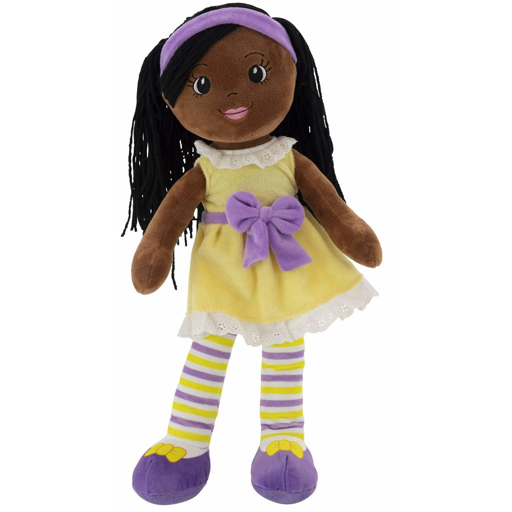 girl rag doll wearing yellow dress